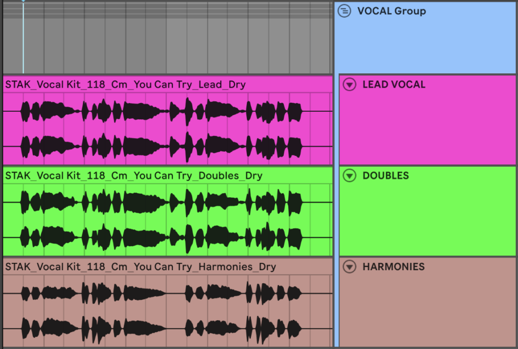 STAK vocal group setup in Ableton Live